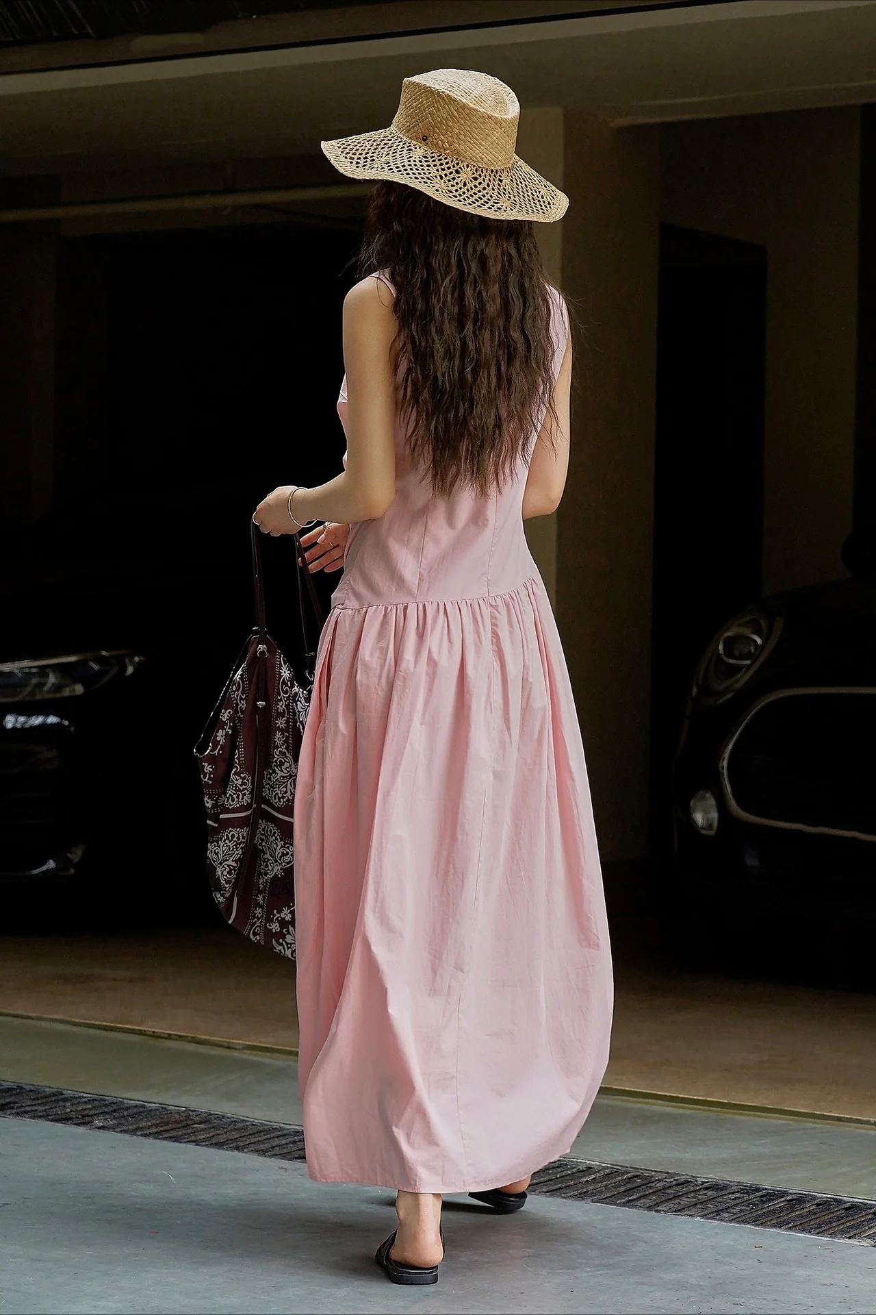 Pleated Tie Strap Lightweight Boho Dress - Image 12