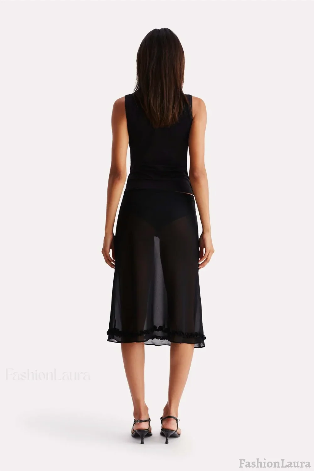 Polka Dot High Waist A-Line Skirt - Image 9