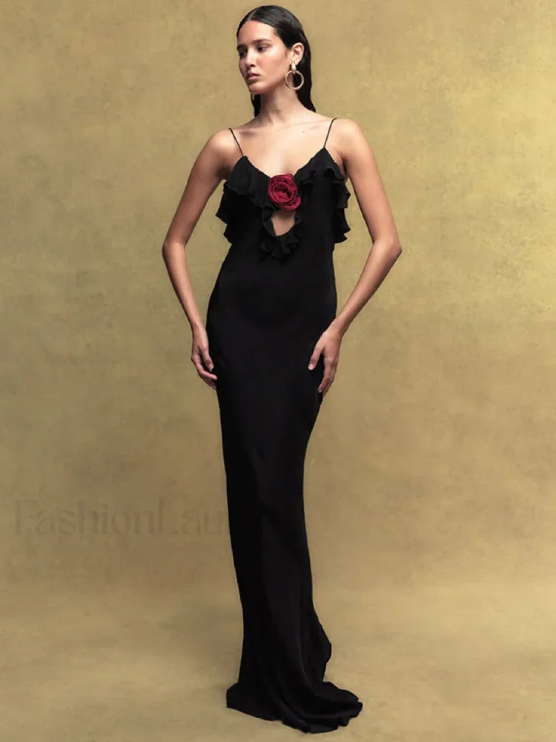 Polka Dot Rose Off Shoulder Maxi Dress - Image 4