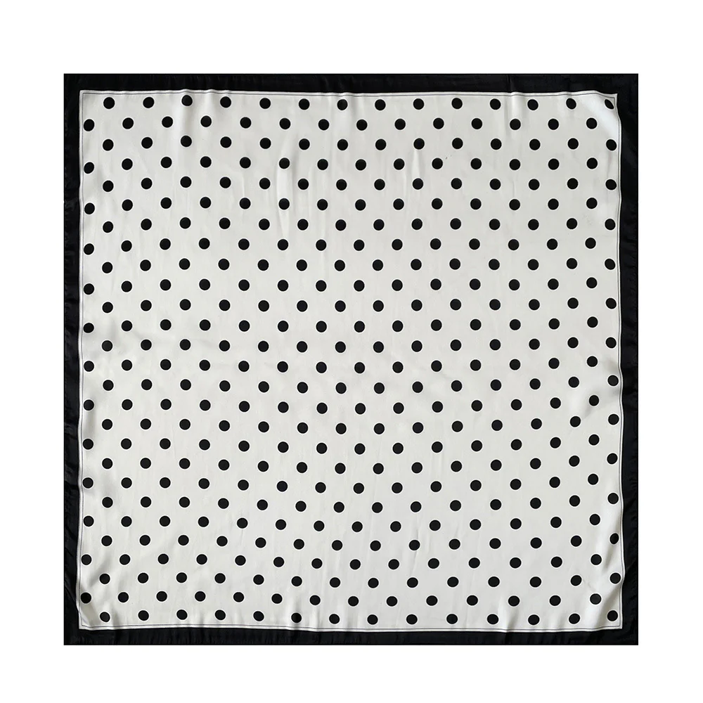 Polka Dot Square Neck Ribbon Head Scarf - Image 2