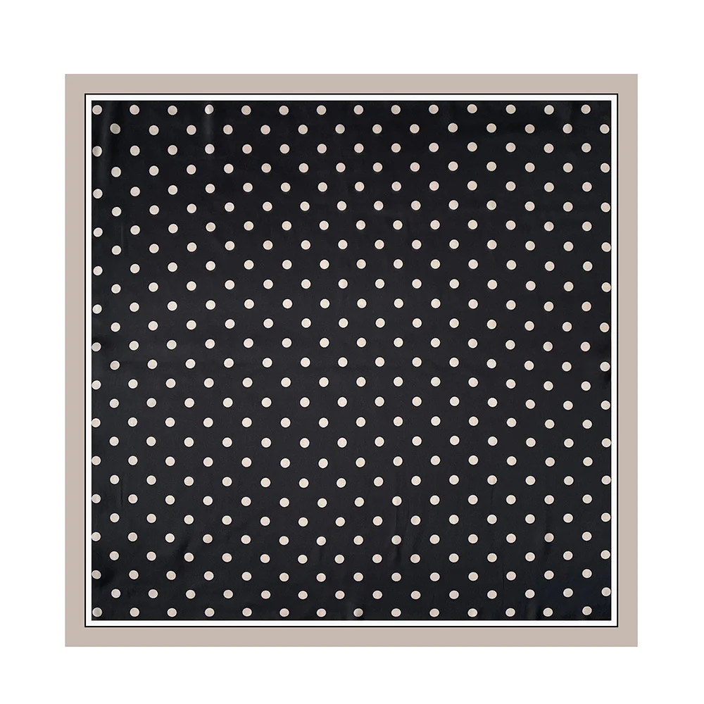 Polka Dot Square Neck Ribbon Head Scarf - Image 6