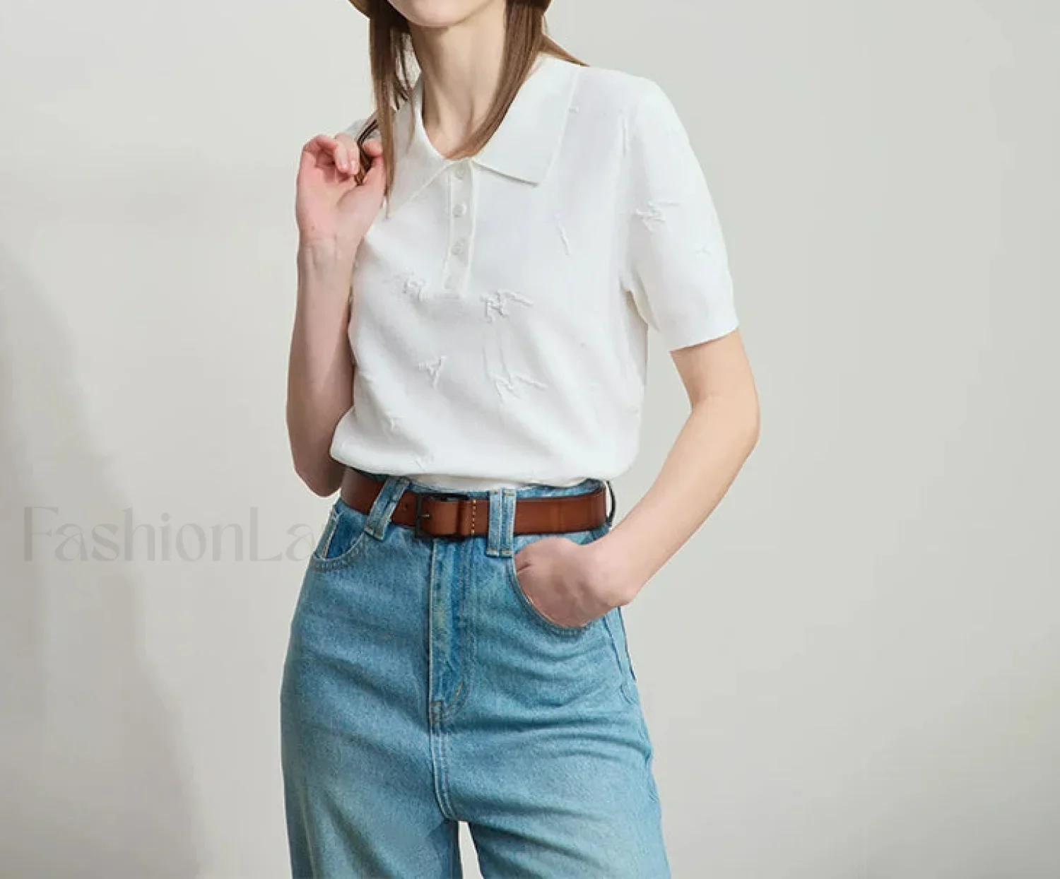 Polo Letter Knitted T-Shirt - Image 5