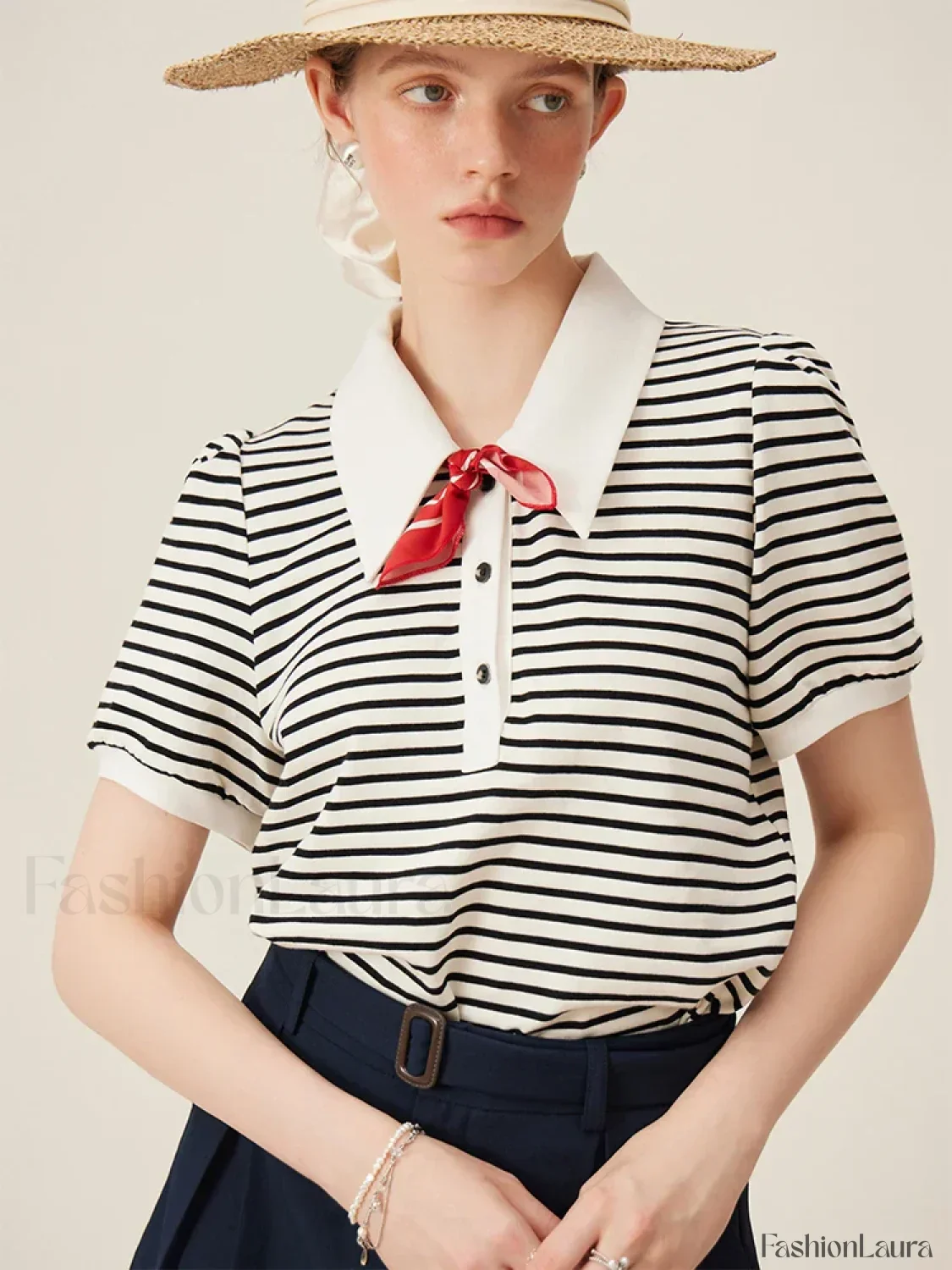 Polo Stripe Grey Summer T-Shirt - Image 12