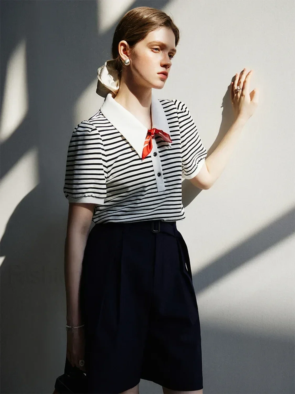 Polo Stripe Grey Summer T-Shirt - Image 2
