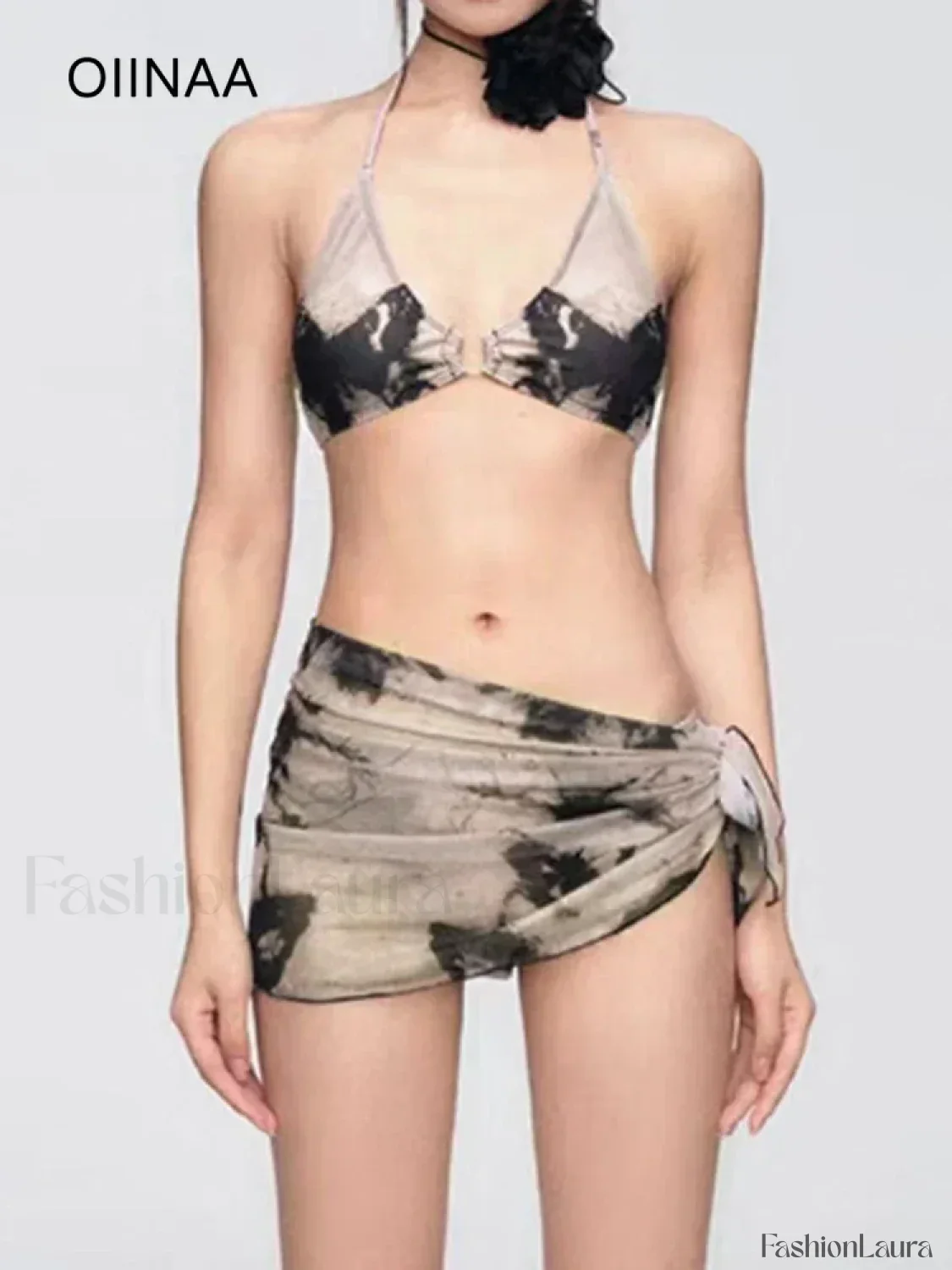 Printed Hollow Lace Three Piece Set - Image 18