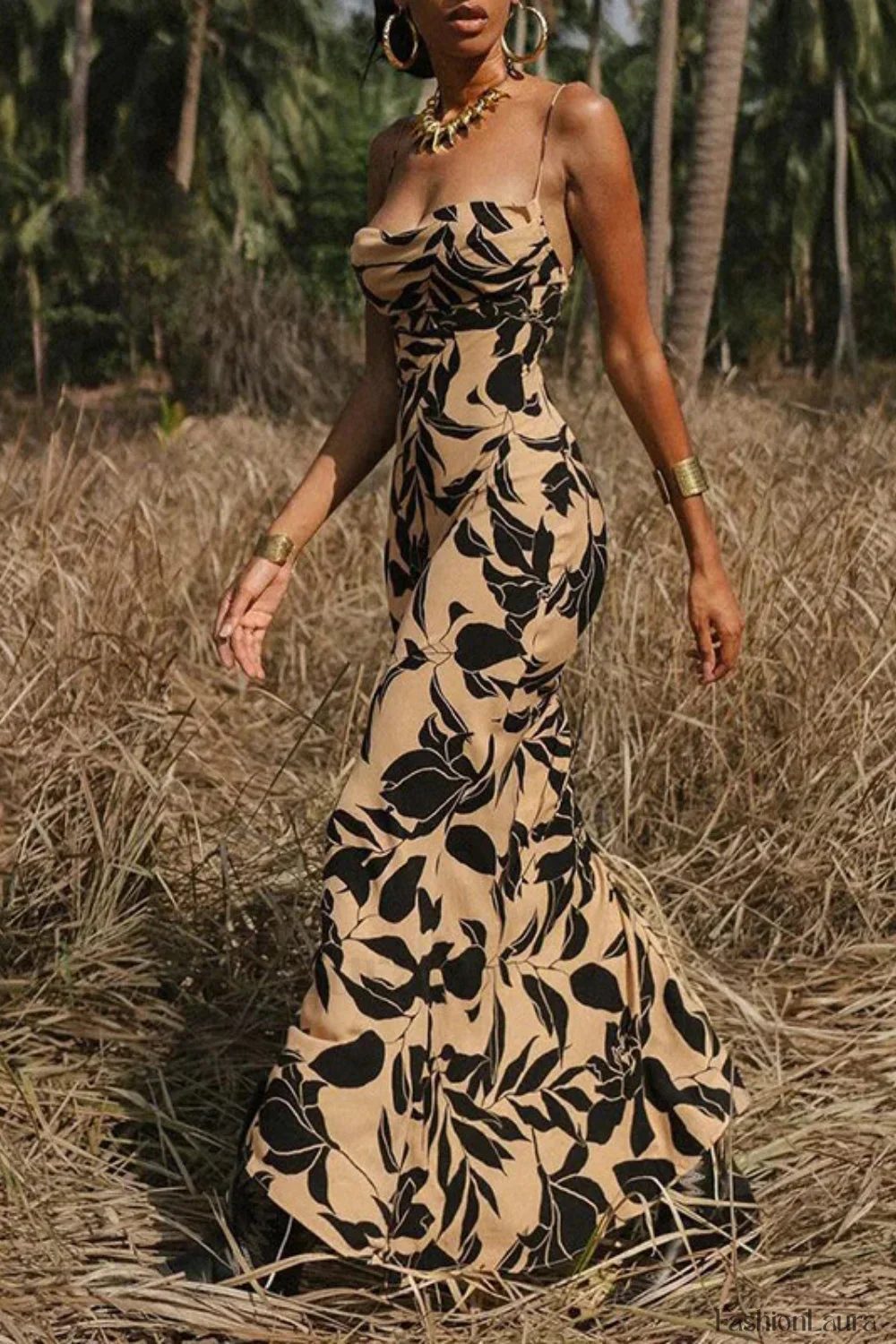 Printed Sexy Halter Strappy Spice Girl Floral Dress - Image 9