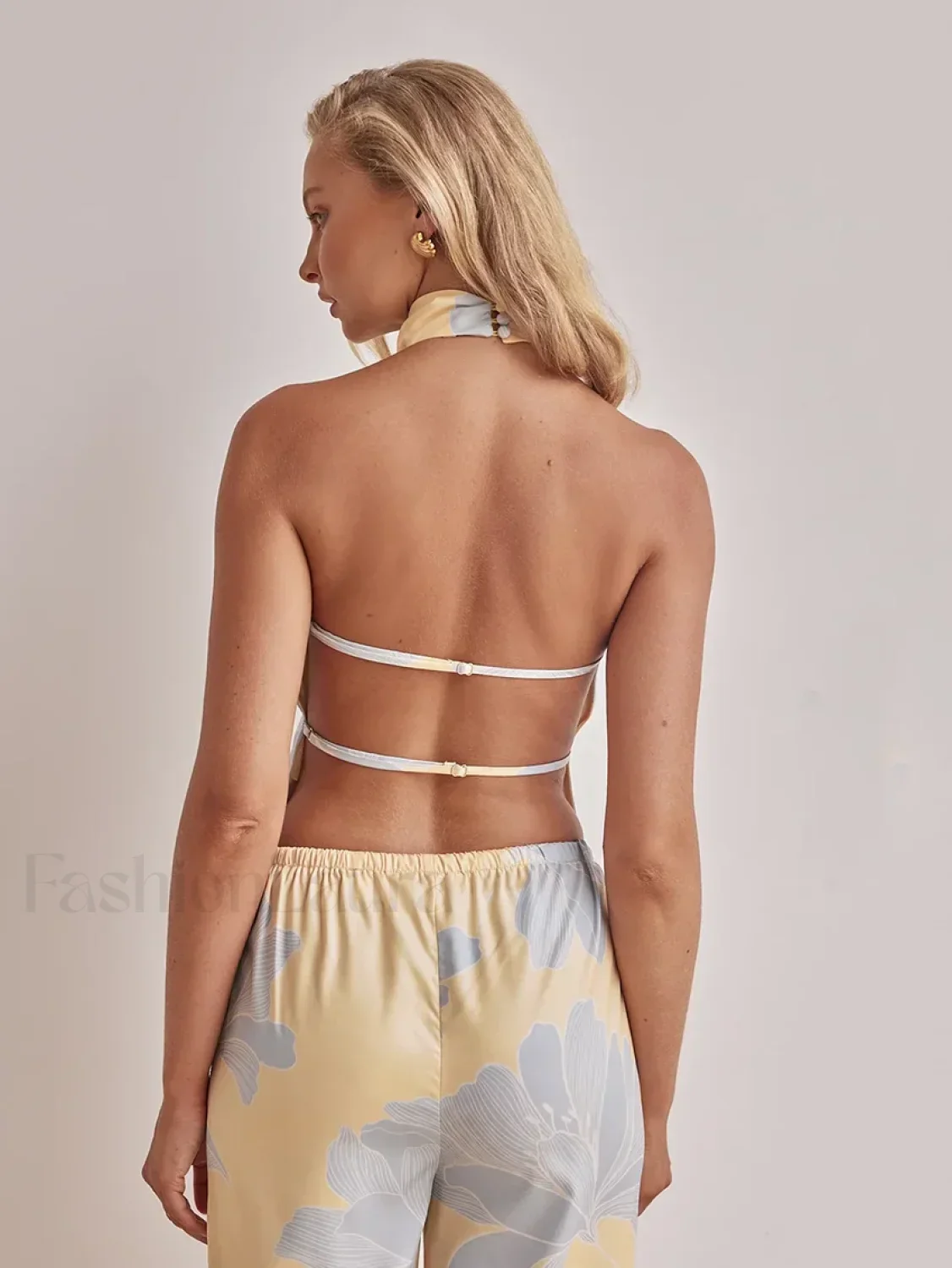 Printing Halter Backless Pants Two Piece Set - Image 6