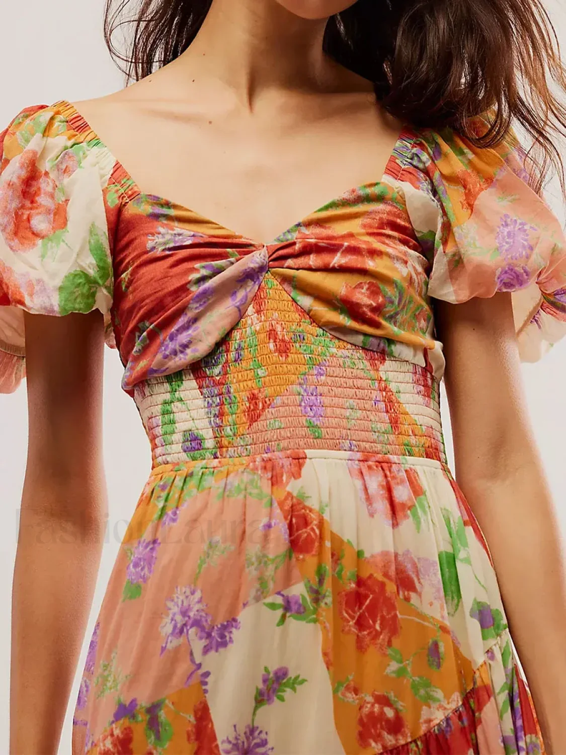 Puff Sleeve Floral Flowy Maxi Dress - Image 14