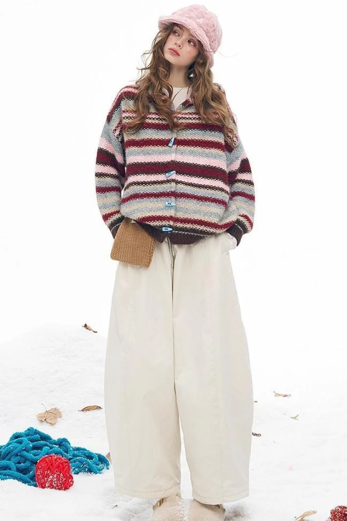 Rainbow Stripe Toggle Hooded Sweater - Image 9