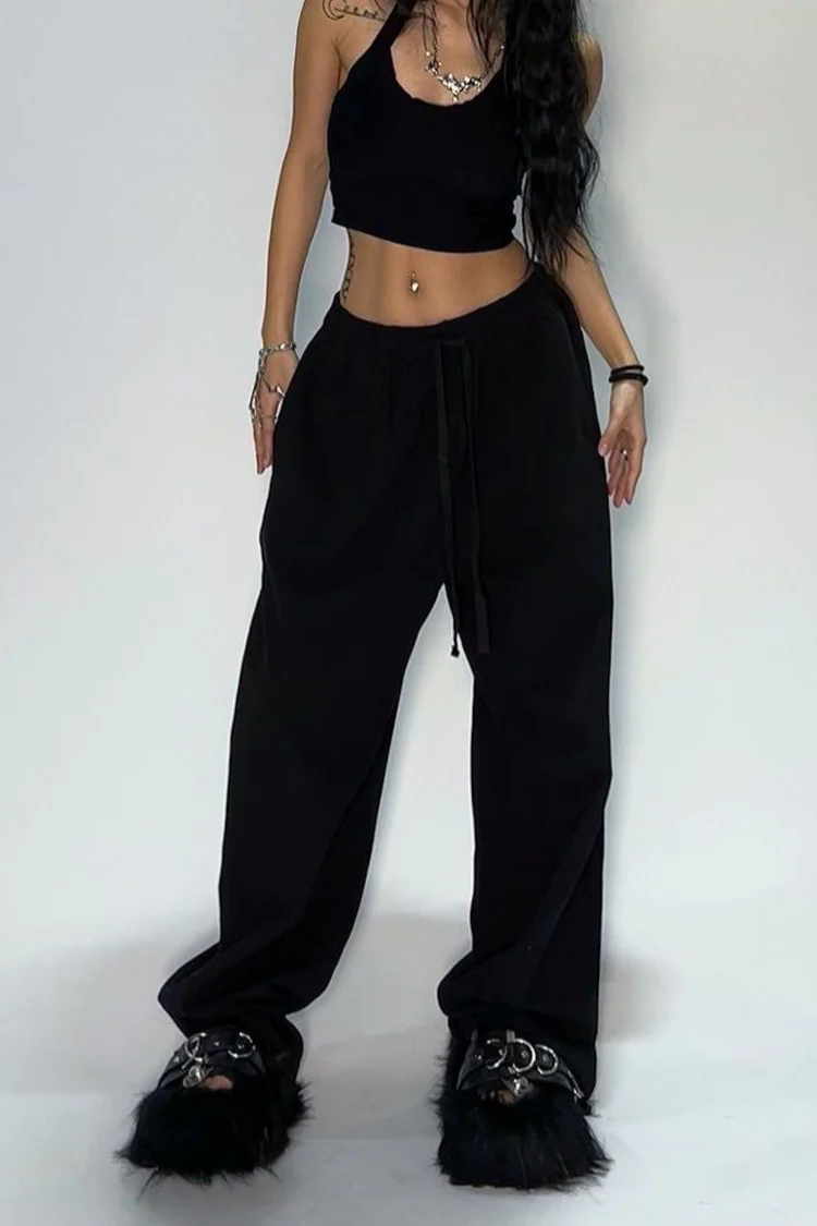 Relaxed Fit Solid Tone Lounge Knit Pants - Image 4