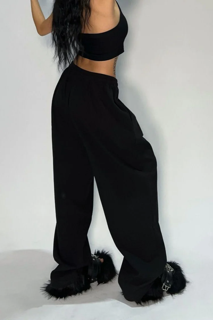 Relaxed Fit Solid Tone Lounge Knit Pants - Image 5
