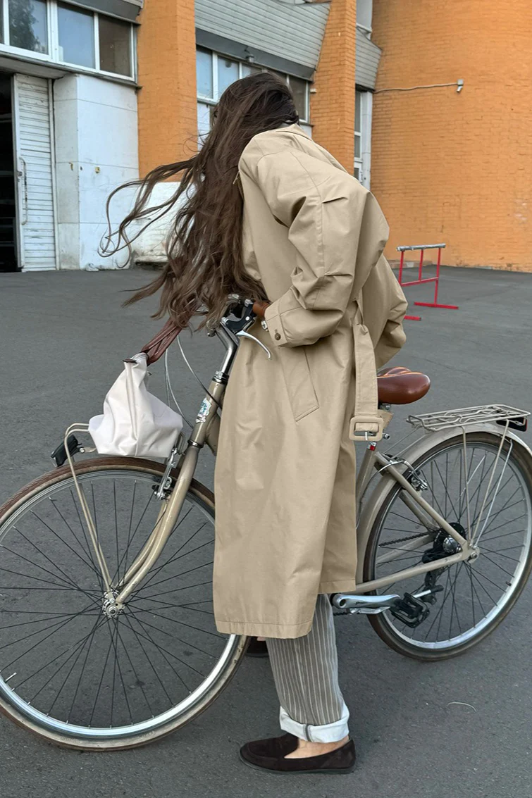 Relaxed Lapel Single Breasted Long Overcoat - Image 6