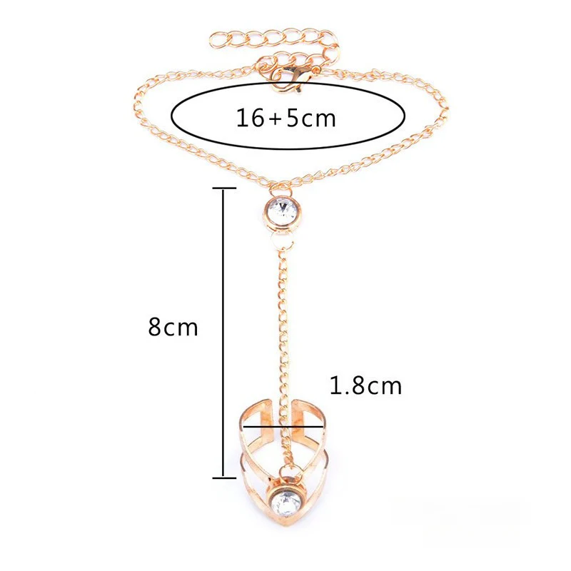Retro Openwork Arrow Ring Finger Bracelet - Image 7