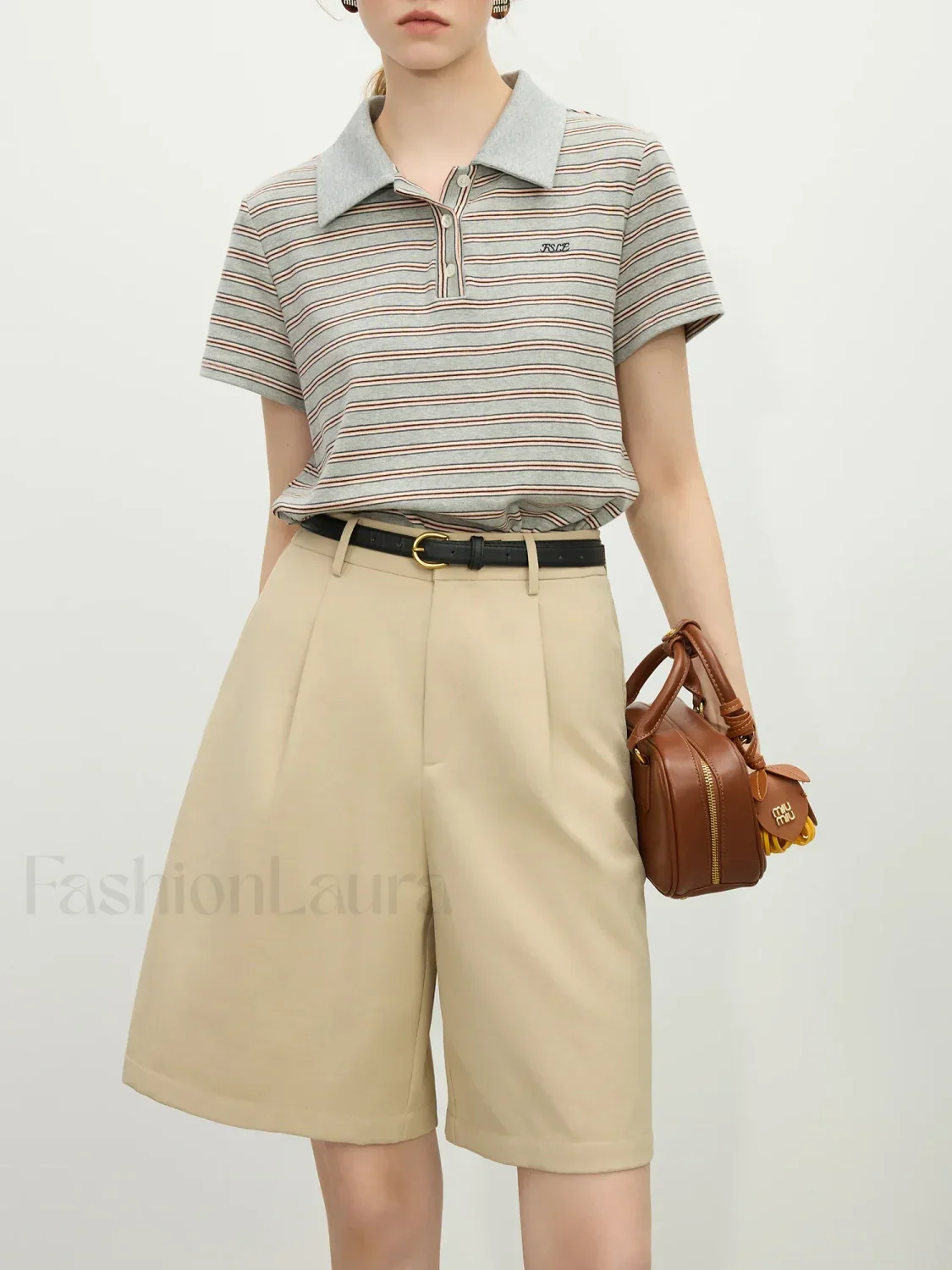 Retro Polo Collar Knitted Elegant T-Shirt - Image 4