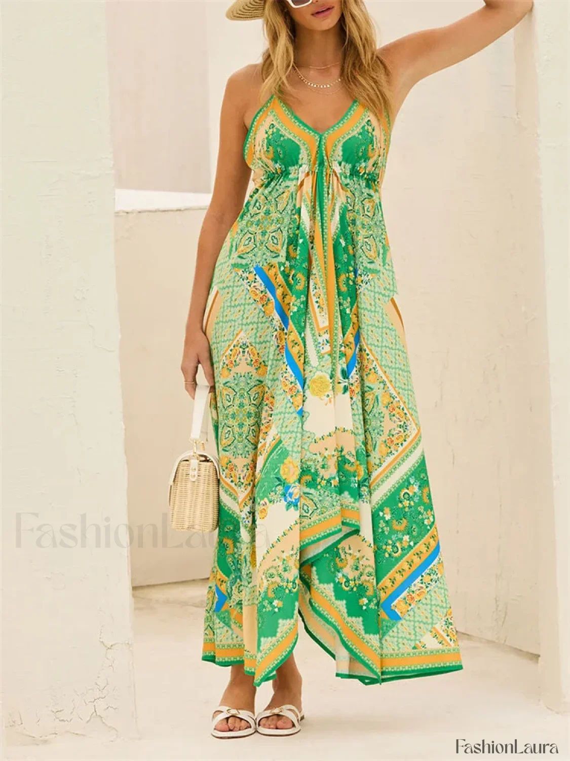 Retro V-Neck Maxi Floral Dress - Image 14