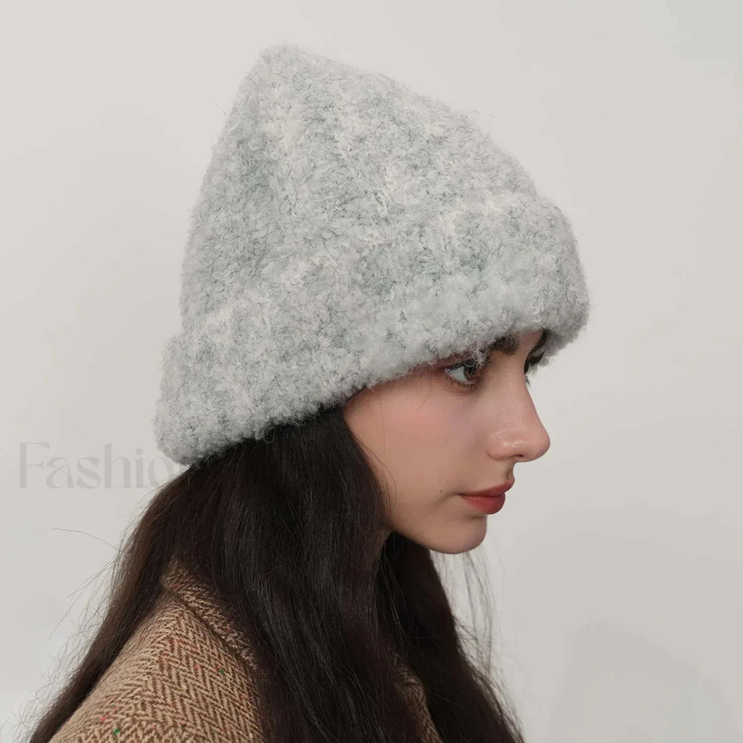 Retro Warm Thick Wool Blend Knitted Women Winter Minimalist Hat - Image 11