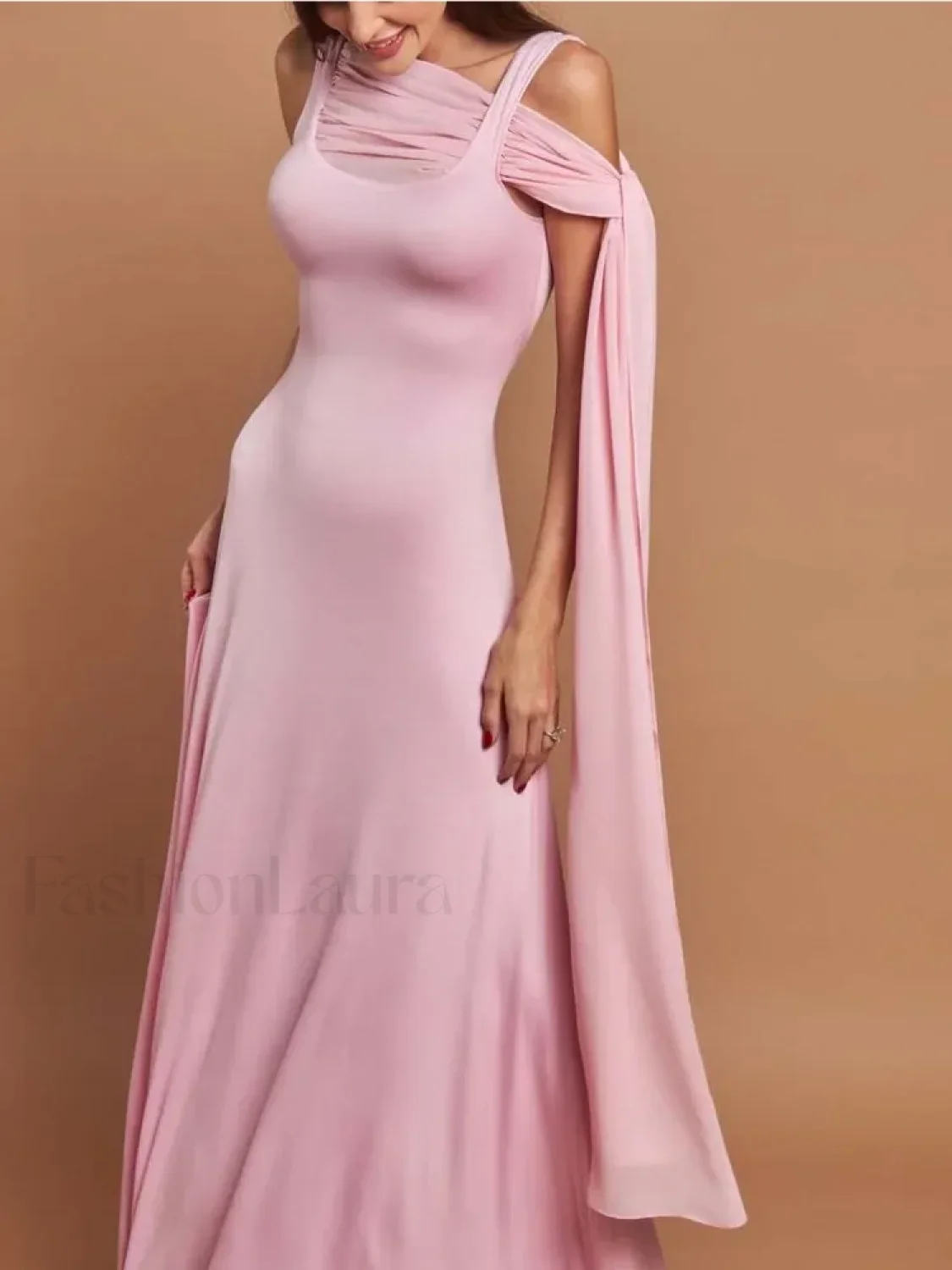 Ribbon Scarf Patchwork Maxi Dress - Image 6