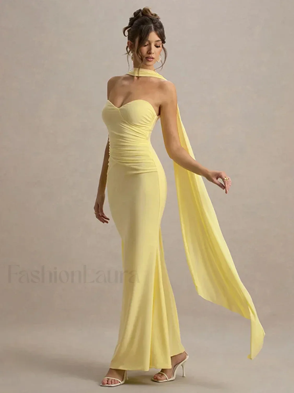 Ribbon Strapless Pleated Maxi Dress - Image 5