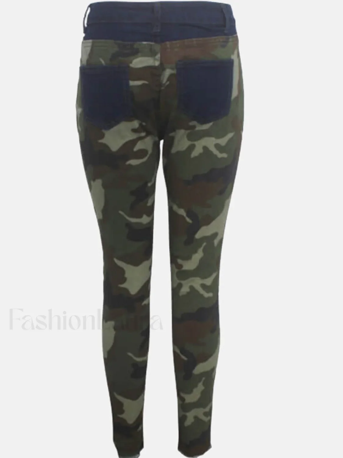 Ripped Camouflage Printed Jeans - Image 6