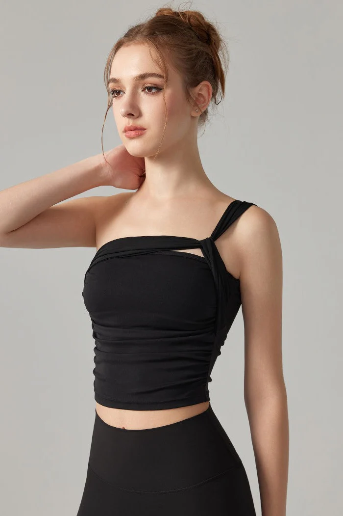 Romantic Single Shoulder Corset Bodycon Crop Top - Image 10