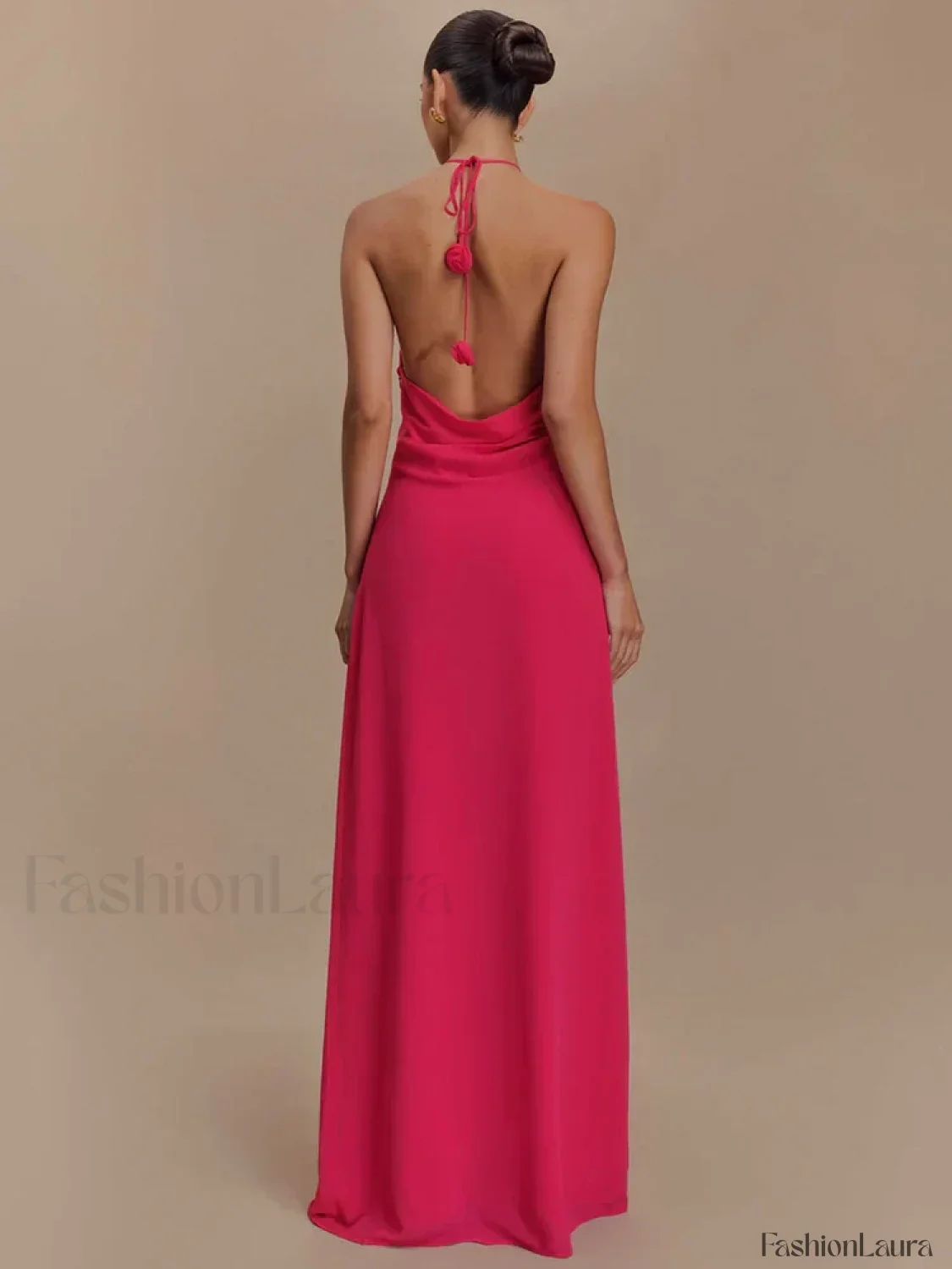 Rose Lace-up Off Shoulder Maxi Dress - Image 12