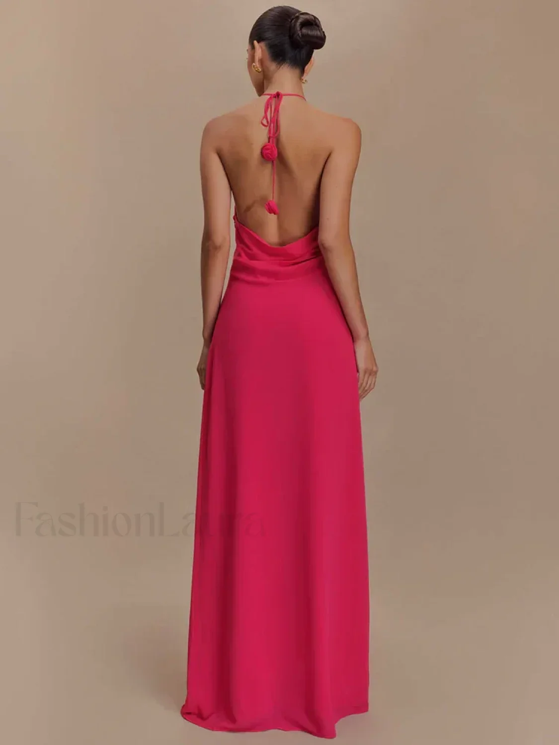 Rose Lace-up Off Shoulder Maxi Dress - Image 7
