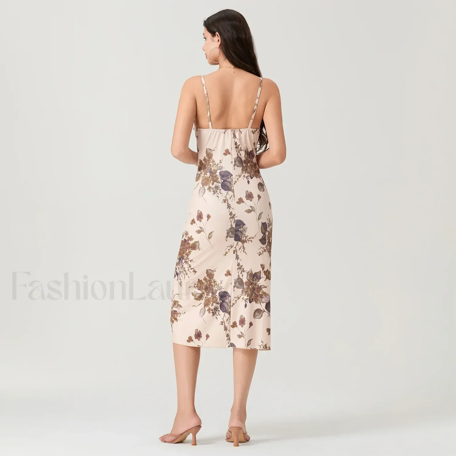 Ruched Square-Neck Midi Dress - Image 7