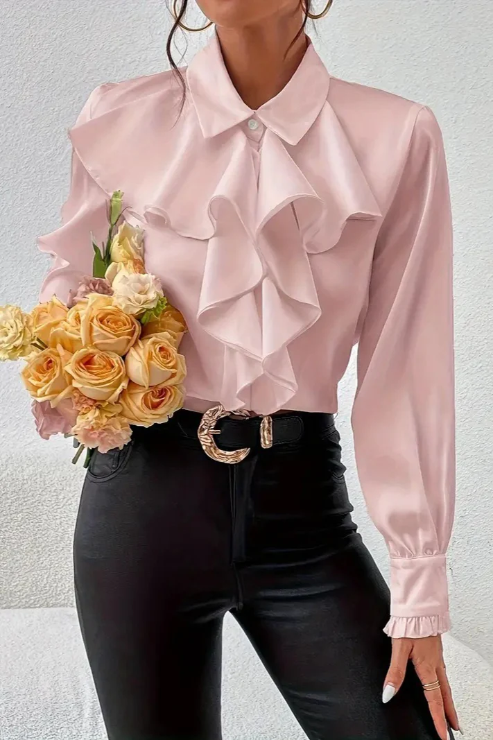 Ruffle Layered Long Sleeve Blouse - Image 12