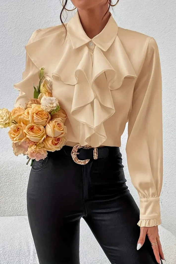 Ruffle Layered Long Sleeve Blouse - Image 15