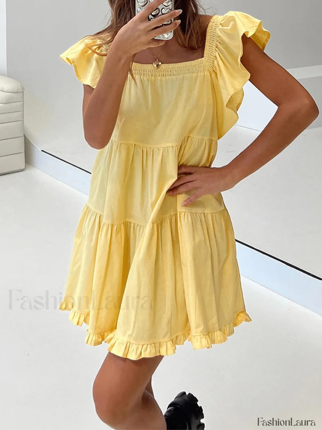 Ruffle Tiered Mini Dress - Image 10