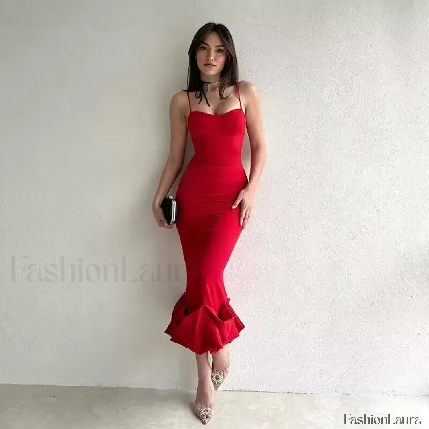 Ruffled Pencil Bodycon Midi Dress - Image 13