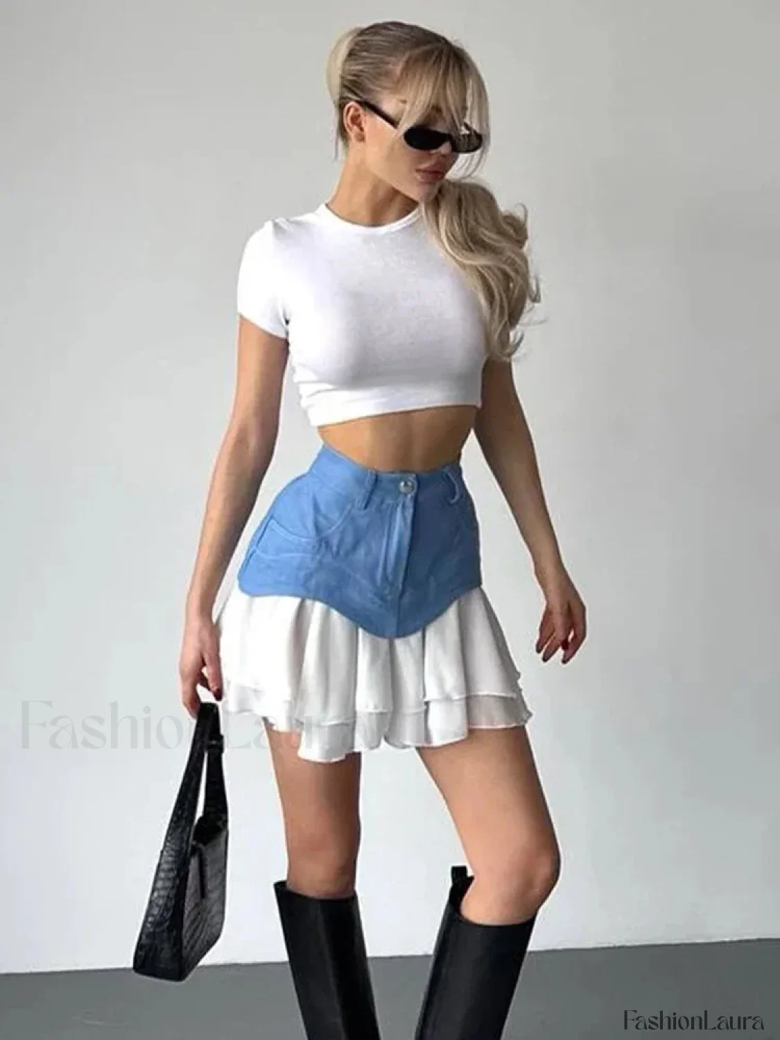 Ruffled Pocket High Waist Mini Skirt - Image 13