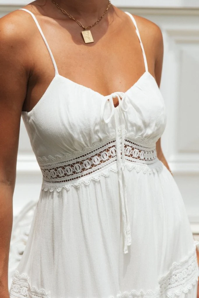 Ruffled Strap A-Line Flared Boho Dress - Image 7