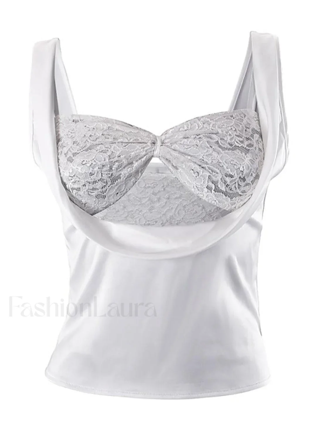 Satin Draped Lace Bralette Top - Image 23