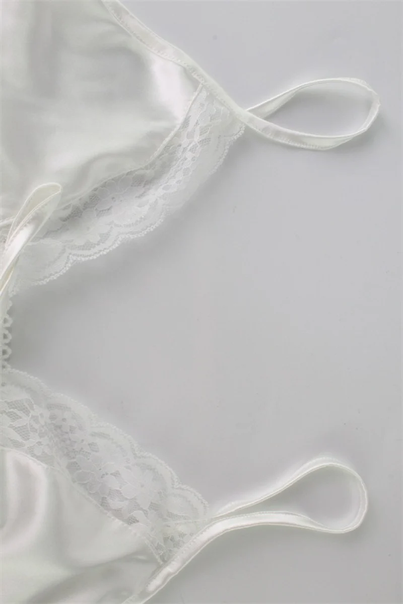 Satin Lace Trim Cami Sleep Shorts Set - Image 8