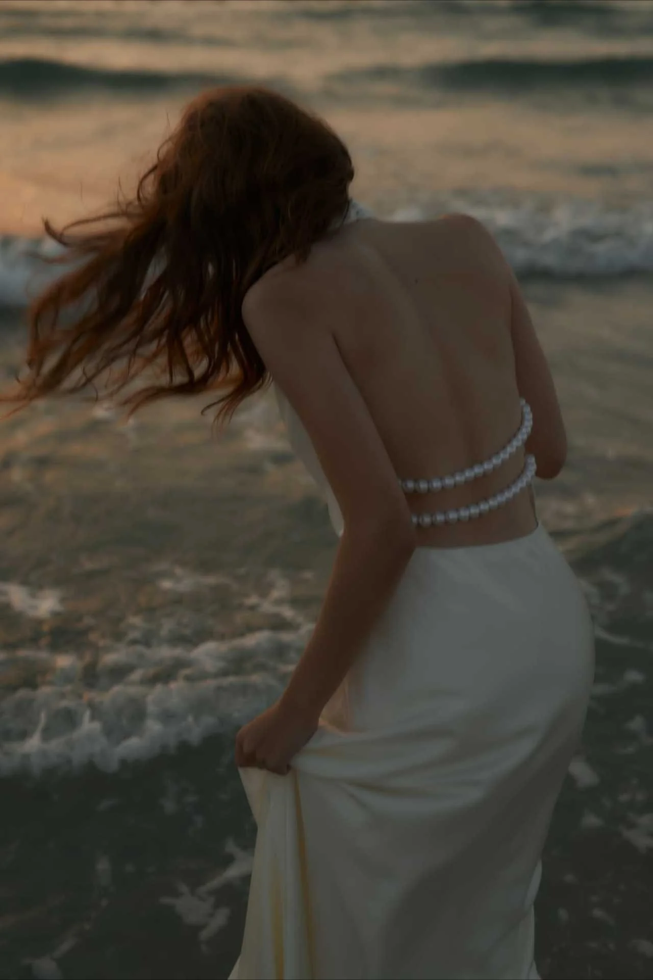 Satin V-Neck Halter Backless Maxi Party Dress - Image 16