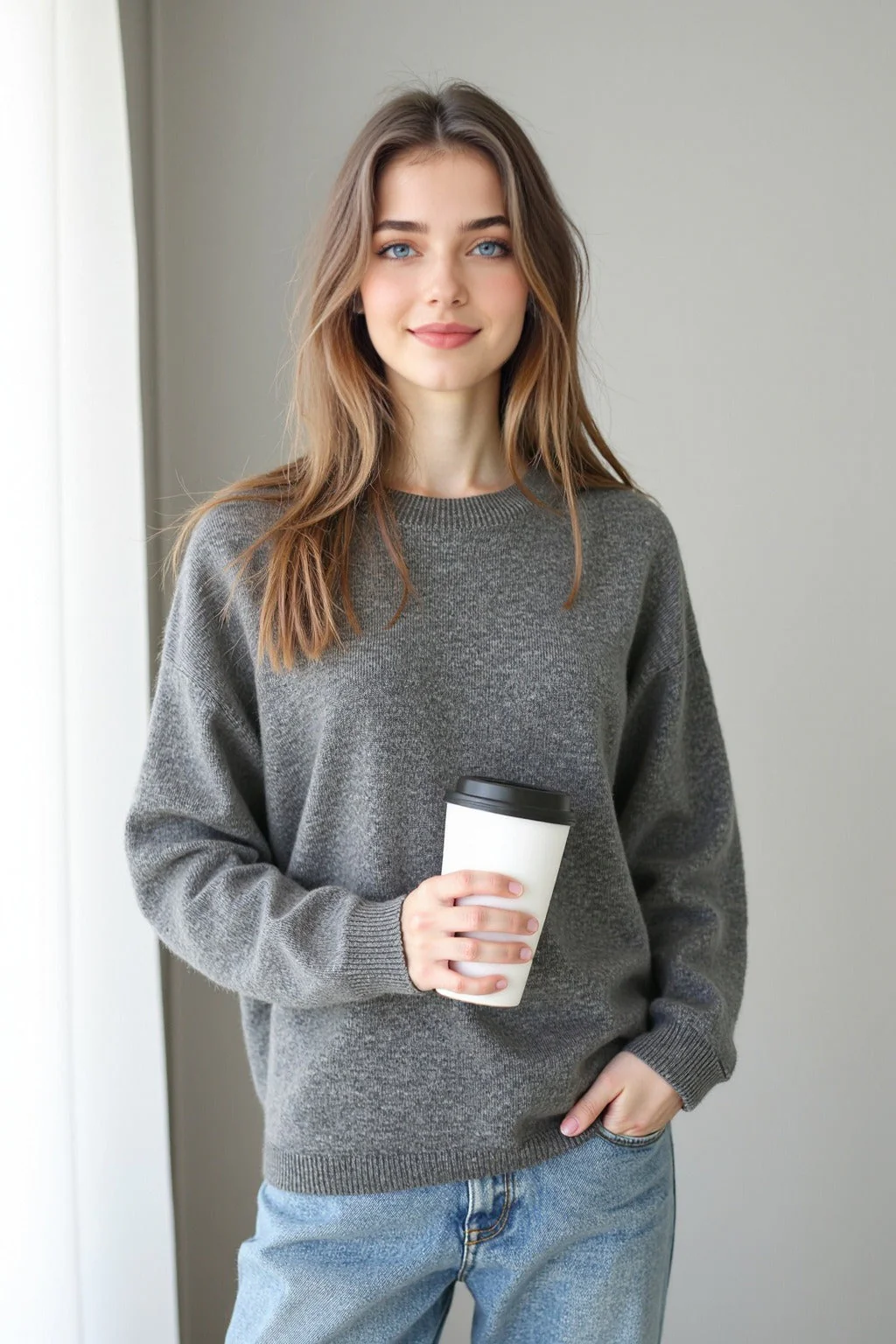 Seamless Knit Wool Pullover Sweater - Image 7