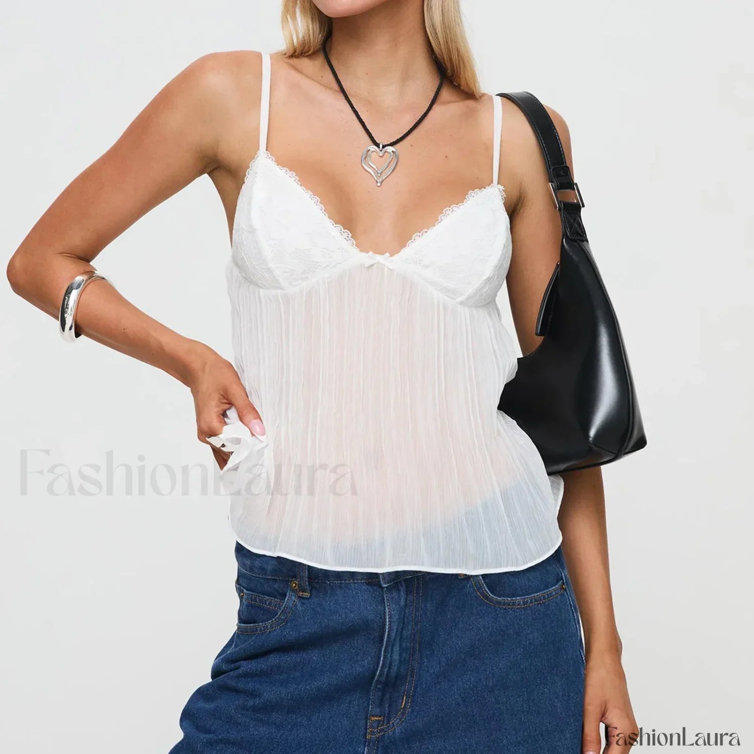 See-Through Spaghetti Crop Top - Image 13
