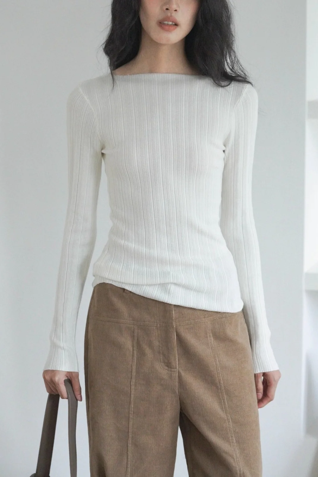 Semi-Sheer Unique Fitted Knit Top - Image 7