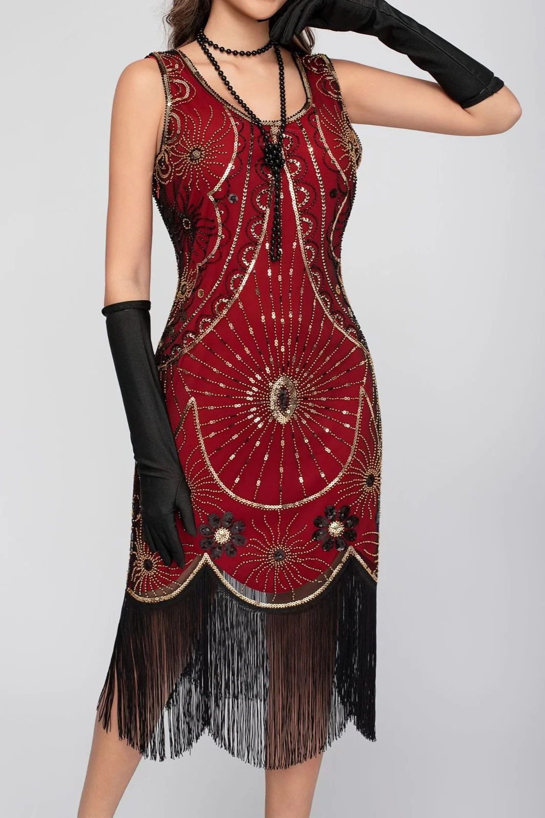 Sequin Beaded Tassel Tank Boho Dress - Image 7
