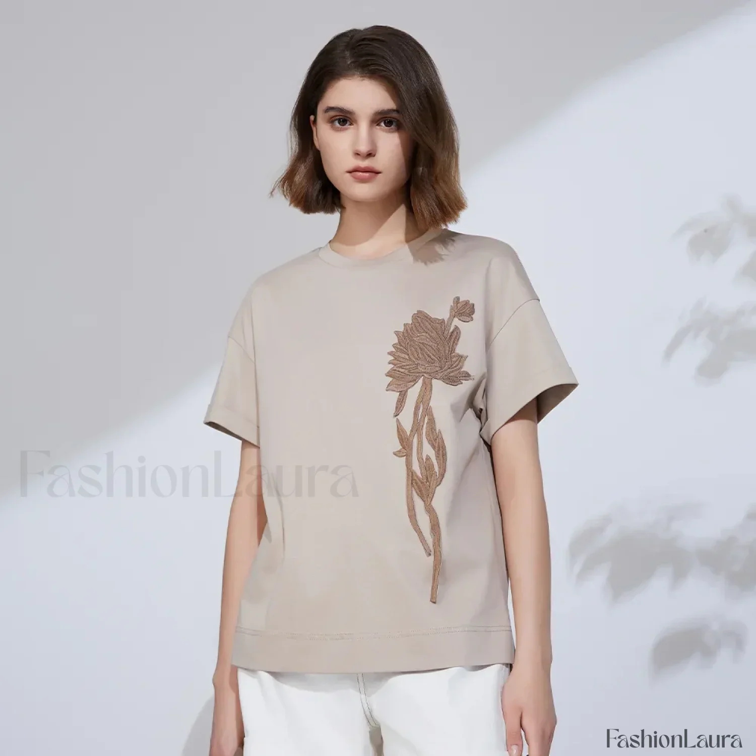 Sequin Cotton Lyocell Slim T-Shirt - Image 13