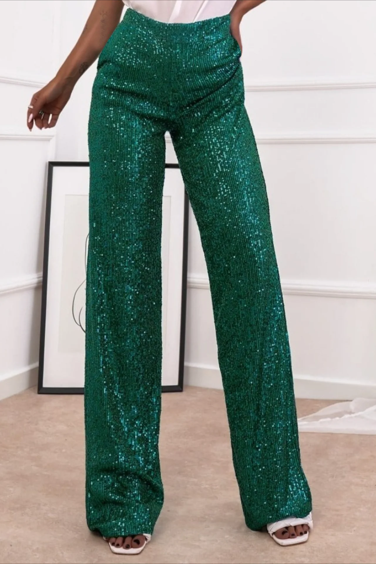 Sequin Straight Leg Casual Pants - Image 10