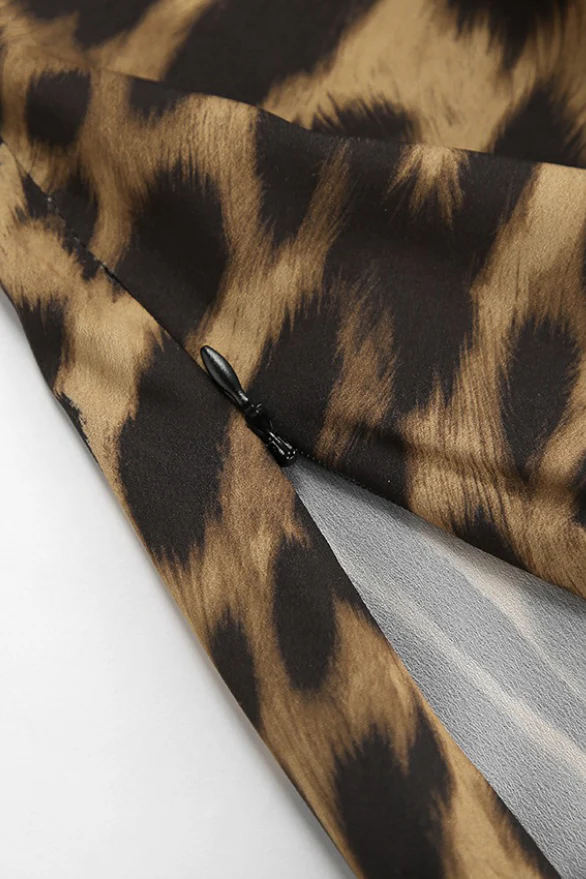 Sexy Chiffon Leopard Print Fishtail Maxi Skirt - Image 7