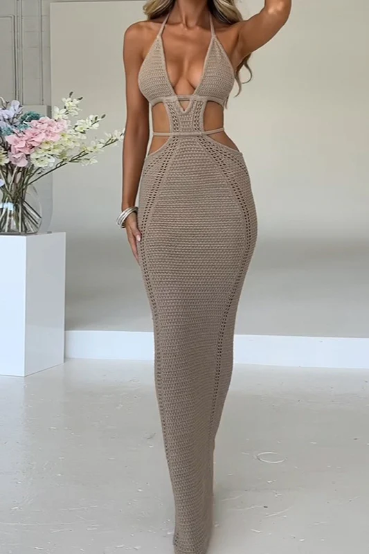 Sexy Low Cut Tie Back Maxi Vacation Dress - Image 14