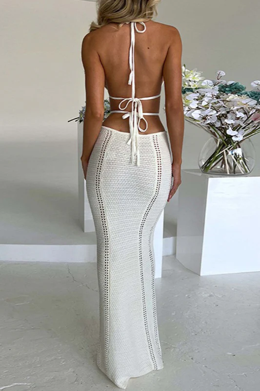 Sexy Low Cut Tie Back Maxi Vacation Dress - Image 2