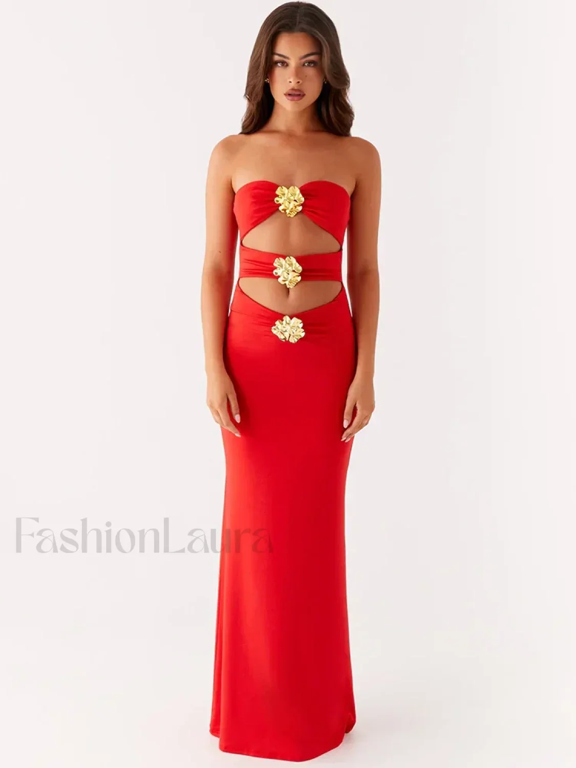 Sexy Metal Rose Floral Dress - Image 3