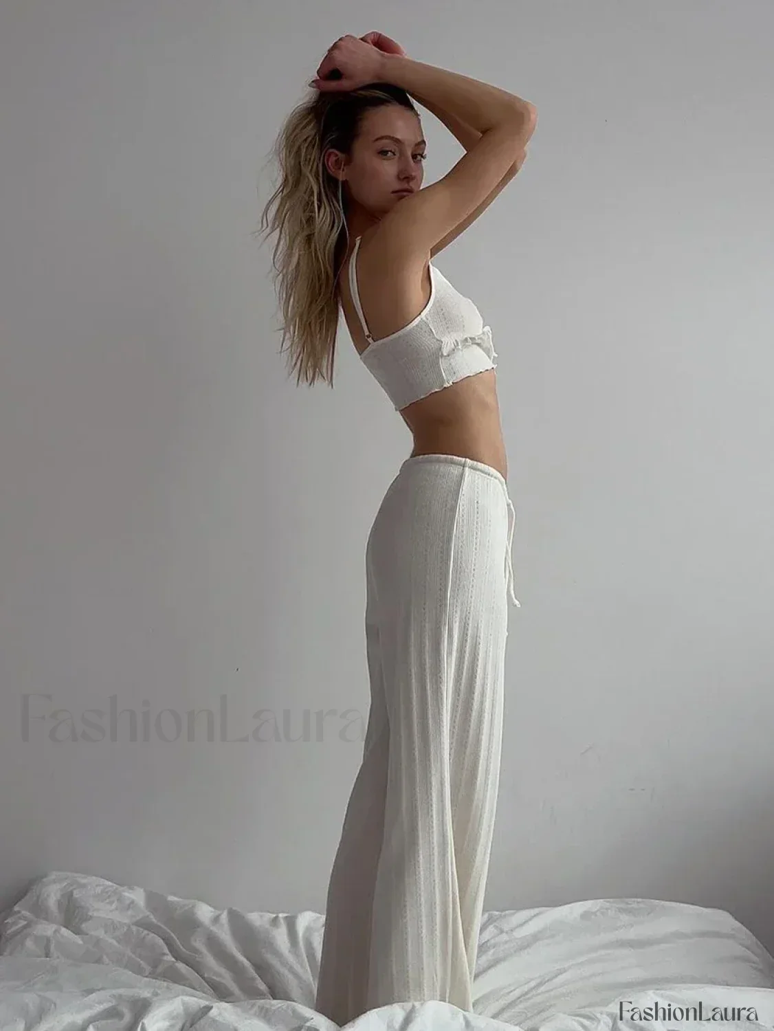 Sexy Pajama Crop Nightwear Two Piece Set - Image 12