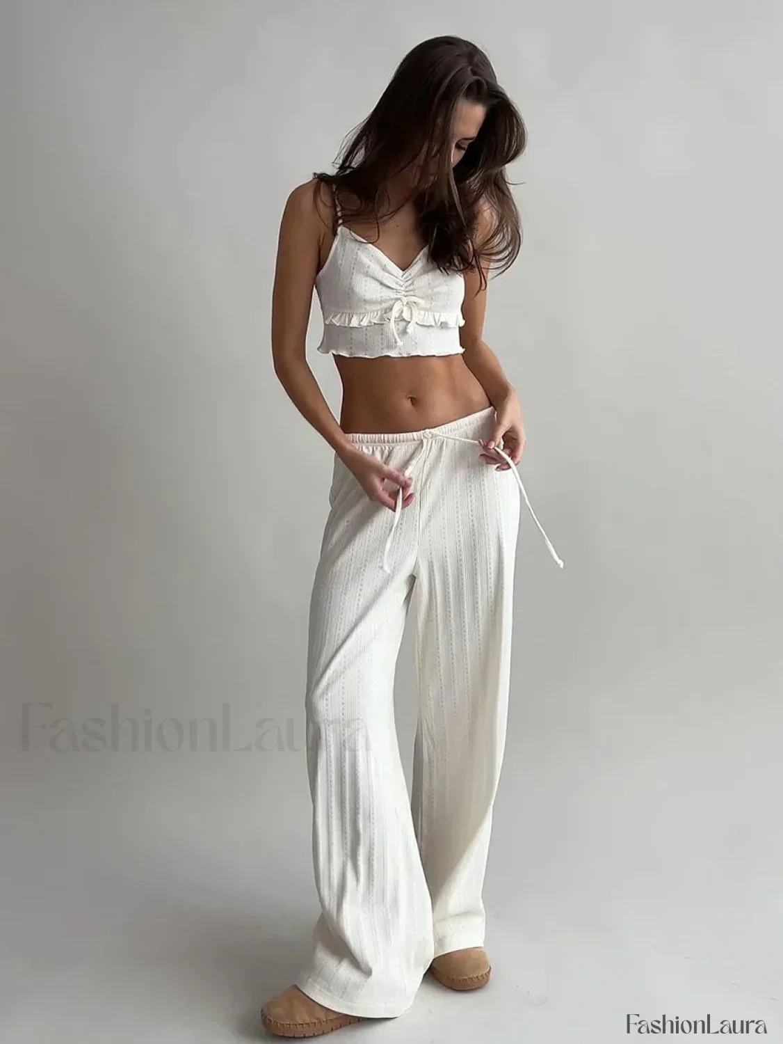 Sexy Pajama Crop Nightwear Two Piece Set - Image 15