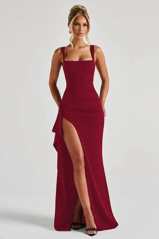 Sexy Spaghetti Strap High Slit Maxi Party Dress - Image 11