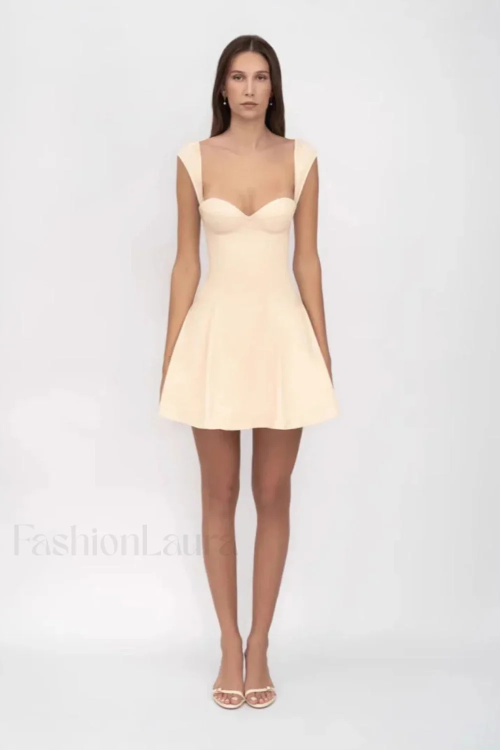 Sexy Tube Top Drawstring Waist A-Line Mesh Mini Dress - Image 3